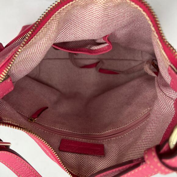 Dooney and Bourke Dillen Zipper Pocket Small Hobo Bag Pink Handbag Purse - Picture 4 of 11